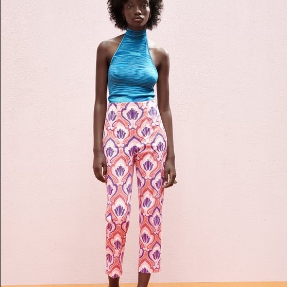 NWT Zara Printed Slim Fit Pants - Picture 3 of 11